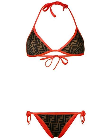 fendi two piece swimsuit|orange fendi bikini.